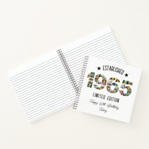 60th Birthday Photo Collage Established 1965 Notebook