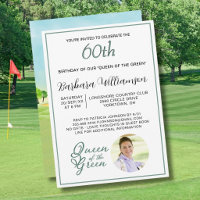 60th Birthday Photo Lady Golfer Theme Invitation