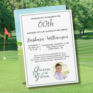 60th Birthday Photo Lady Golfer Theme Invitation
