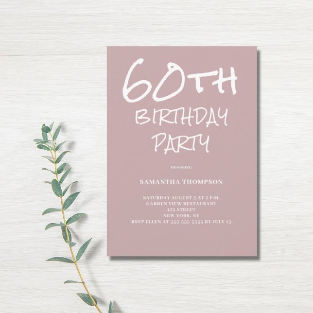 60th Birthday Pink Party  Invitation (Creator Uploaded)
