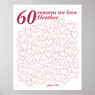 60th Birthday Poster - 60 Reasons We Love You