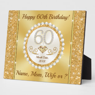 60th Birthday Presents for Her, PERSONALIZED Plaque