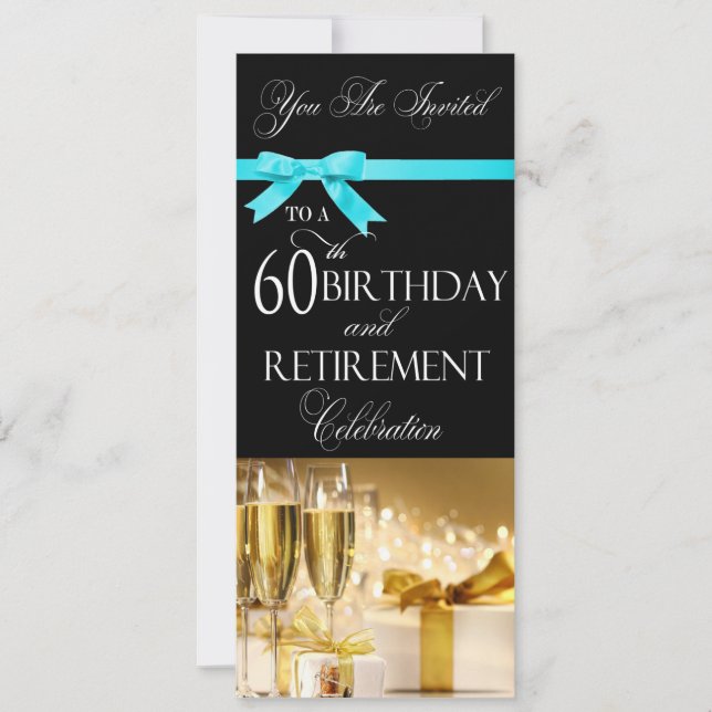 60th Birthday Retirement Combination Invitation (Front)