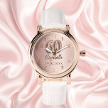 60th Birthday rose gold name Watch<br><div class="desc">A gift for a 60th birthday. A rose gold gradient background colour.   Add a name,  date</div>