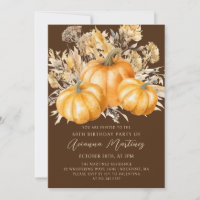 60th Birthday Rustic Boho Pumpkin Fall Foliage