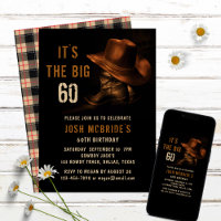 60th Birthday Rustic Cowboy Country Hat Boots
