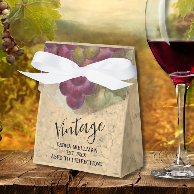 60th Birthday Rustic Vintage Cheers to 60 Years Favor Box (Creator Uploaded)