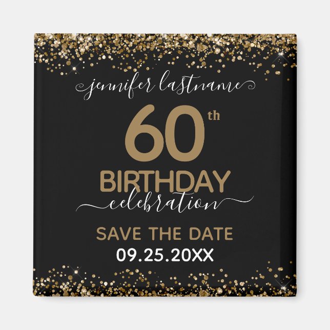 60th Birthday Save the Date Magnet (Front)