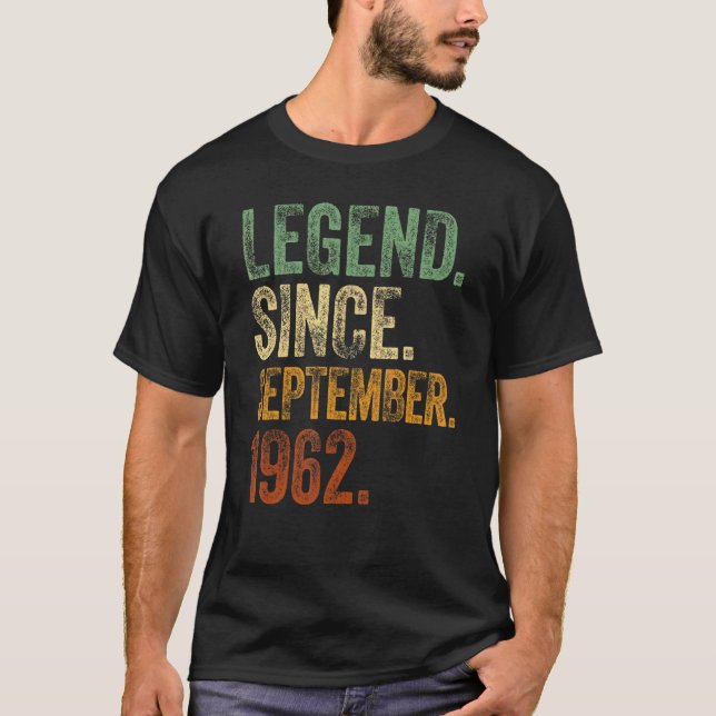 60th Birthday September Born 60 Years Legend Since T-Shirt (Front)