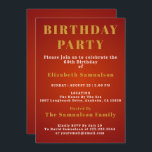 60th Birthday Setting Standards Red Birthday Party Invitation<br><div class="desc">Easily customize the text on this 60th birthday invitation using the template provided. Part of the setting standards birthday range.</div>