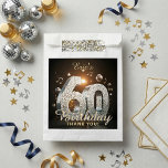 60th Birthday Silver Disco Ball Music Theme Party Favour Bag<br><div class="desc">Celebrate a milestone 60th birthday in spectacular style with these glamorous music and disco-themed party favor bags! The eye-catching design features a 3D silver disco ball texture on the number 60, surrounded by floating musical notes, glowing silver and gold spheres, and a star-studded dark background. Perfect for a music lover's...</div>