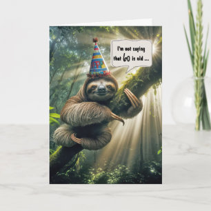 60th Birthday Sloth Humour Card