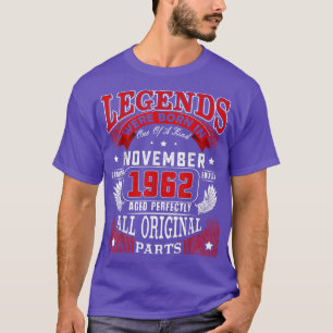 60th Birthday Tee Legends Born In November 1962 60