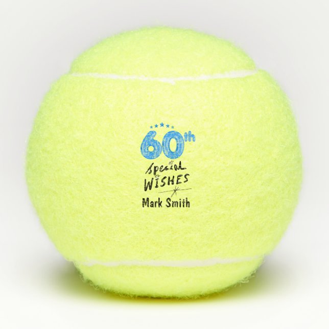 60th Birthday  Tennis Balls (Front)