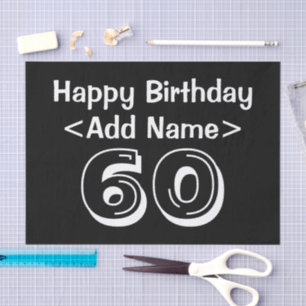 60th Birthday Themed Personalized Tissue Paper