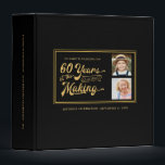 60th Birthday Then & Now Photos Retro Photo Album Binder<br><div class="desc">Retro typography design stating 60 YEARS IN THE MAKING which incorporates the 60-year-old's birth year within the design. Include THEN and NOW photos and personalize the title and spine of this binder which can be used as a photo album, scrapbook, guestbook or a combination of these. Black and gold colour...</div>