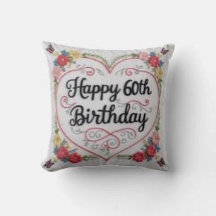 60th Birthday Throw Pillow: A Timeless Tribute Pillow