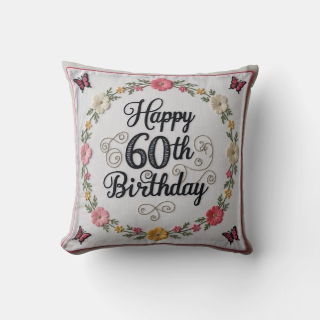  60th Birthday Throw Pillow: A Unique Keepsake for Pillow (Front)