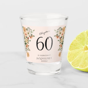60th Birthday Vintage Floral Shot Glass