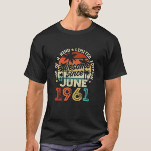 60Th Birthday Vintage June 1961 60 Years Old Retro T-Shirt