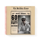 60th Birthday Vintage Newspaper Custom Guestbook