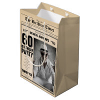 60th Birthday Vintage Newspaper Fun Custom Photo