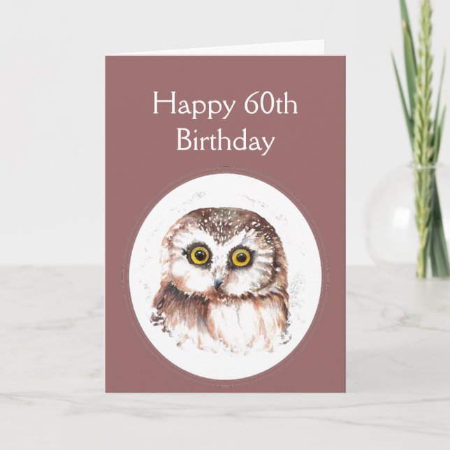 60th Birthday Who Loves You, Cute Owl Humour Card (Front)