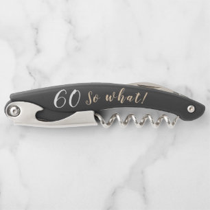 60th Birthday with Name Motivational Funny Corkscrew