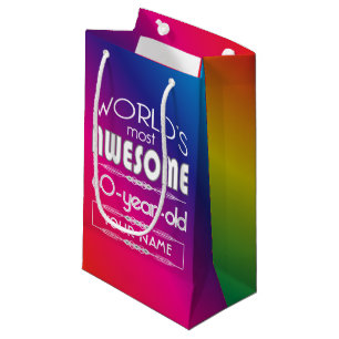 60th Birthday Worlds Best Fabulous Rainbow Small Gift Bag