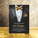 60th Black and Gold Tuxedo Birthday Event Invitation<br><div class="desc">Celebrate in style with this Black and Gold Tuxedo Birthday Event Invitation, exuding elegance and sophistication. The sleek black background and shimmering gold accents set the tone for a luxurious affair, perfect for a milestone celebration. With its refined tuxedo-inspired design, this invitation captures the essence of a classy evening filled...</div>