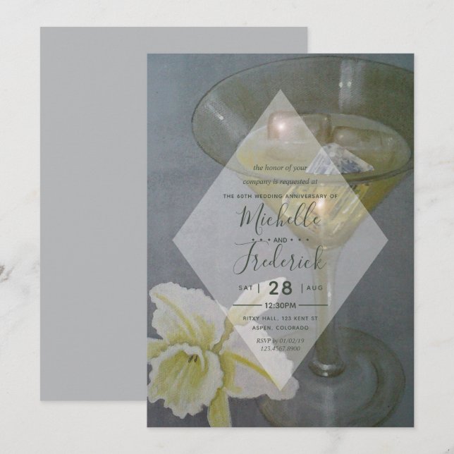 60th Diamond Anniversary Party Invitation (Front/Back)