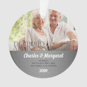 60th Diamond Anniversary   Photo Ornament