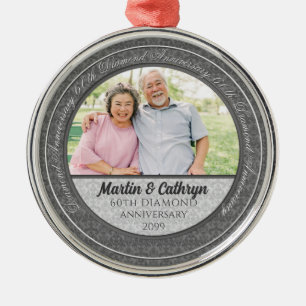 60th Diamond Anniversary   Photo Ornament