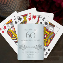 60th Diamond Anniversary Stylish Personalized Gift Playing Cards