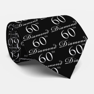 60th Diamond Anniversary with Black Damask Tie