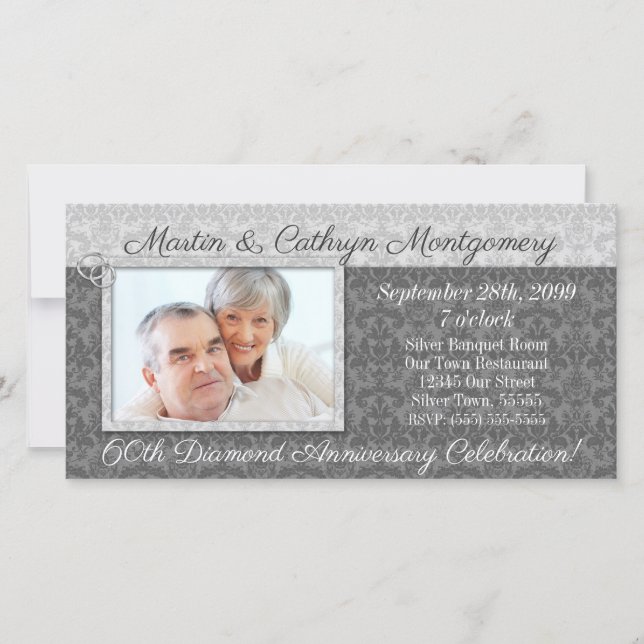 60th Diamond Anniversary with Couple's Photo (Front)