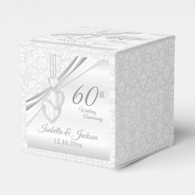 60th Diamond Wedding Anniversary Favor Box (Front Side)