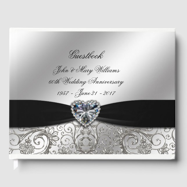 60th Diamond Wedding Anniversary Guestbook (Front)