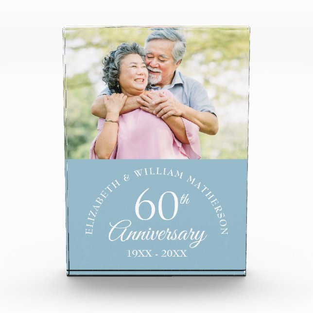 60th Diamond Wedding Anniversary Photo Block (Front)
