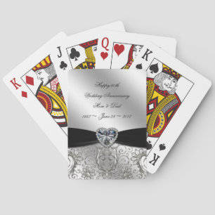 60th Diamond Wedding Anniversary Playing Cards
