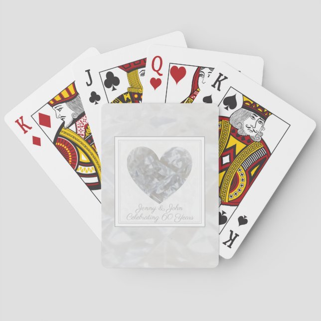 60th Diamond Wedding Anniversary Playing Cards (Back)