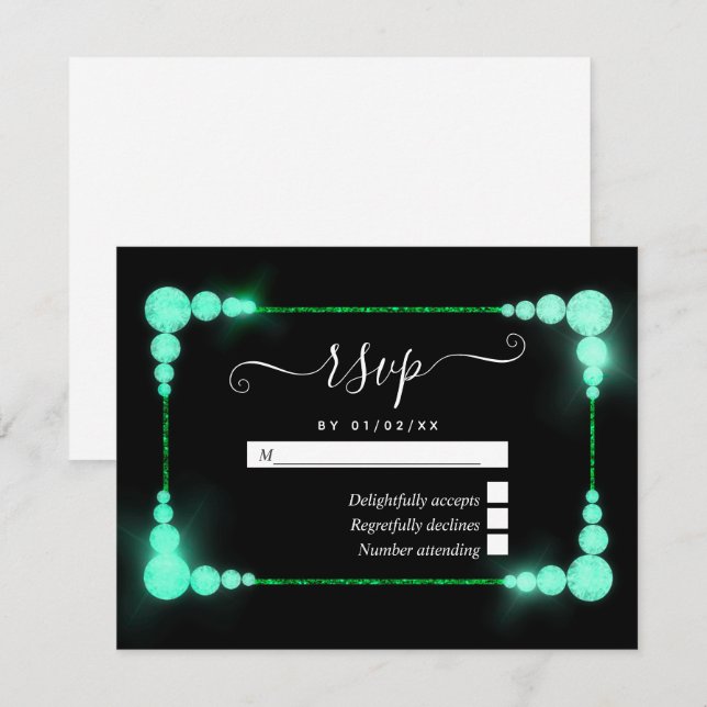 60th Diamond Wedding Anniversary RSVP Card (Front/Back)