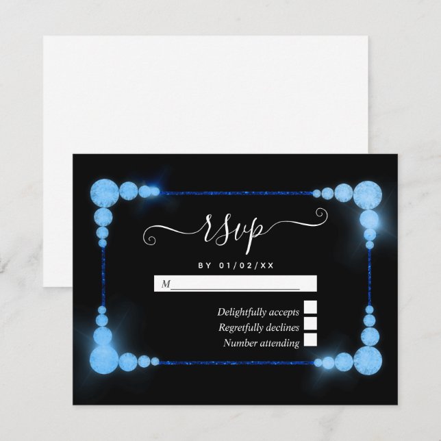 60th Diamond Wedding Anniversary RSVP Card (Front/Back)