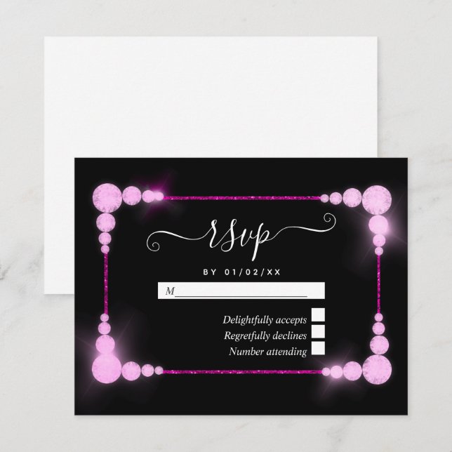 60th Diamond Wedding Anniversary RSVP Card (Front/Back)