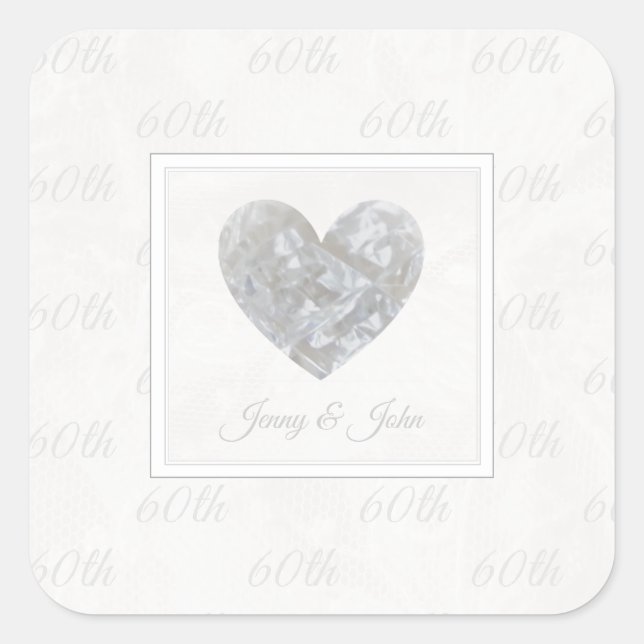 60th Diamond Wedding anniversary sticker (Front)