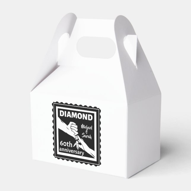 60th diamond wedding anniversary traditional favor box (Front Side)