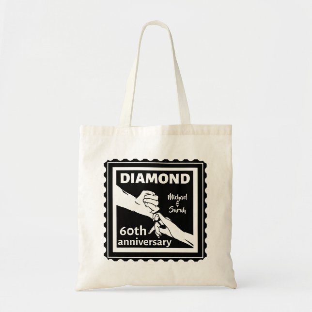 60th diamond wedding anniversary traditional tote bag (Front)