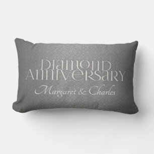 60th Diamond Wedding Annivsersary  Photo Lumbar Pillow