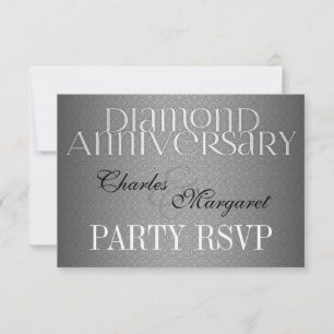 60th Diamond Wedding Annivsersary RSVP Card