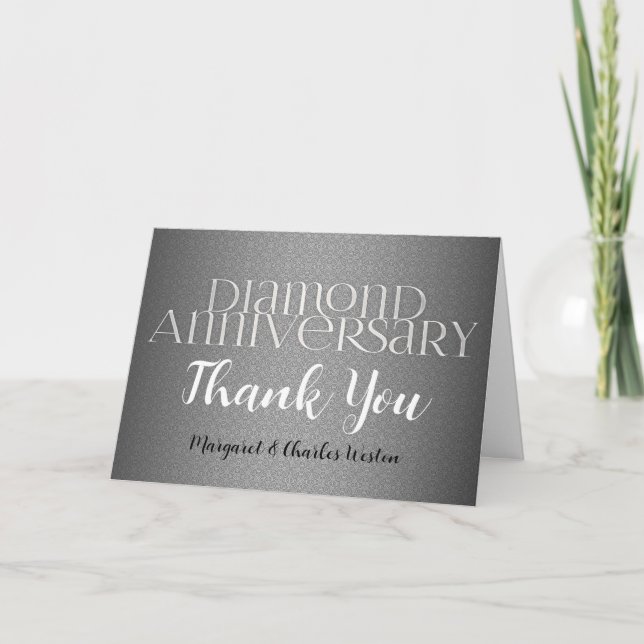 60th Diamond Wedding Annivsersary Thank You Card (Front)